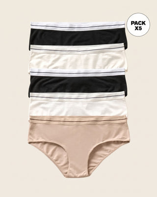 Pack x5 calzones estilo pantaleta#color_s12-perla-negro-cafe-claro