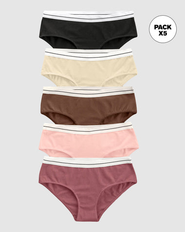 Pack x 5 calzones estilo hípster#color_s16-rosa-vino-cafe-negro-marfil