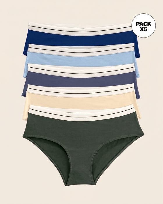 Pack x 5 calzones estilo hípster#color_s19-marfil-verde-azul-azul-grisaceo-azul-claro