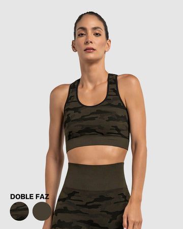 Top deportivo sin costuras reversible#color_695-verde-camuflado