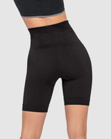 Short ciclista sin costuras con control suave de abdomen#color_700-negro