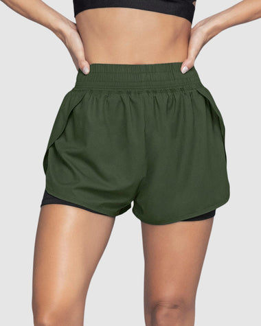 Short deportivo con short ajustado interno#color_684-verde