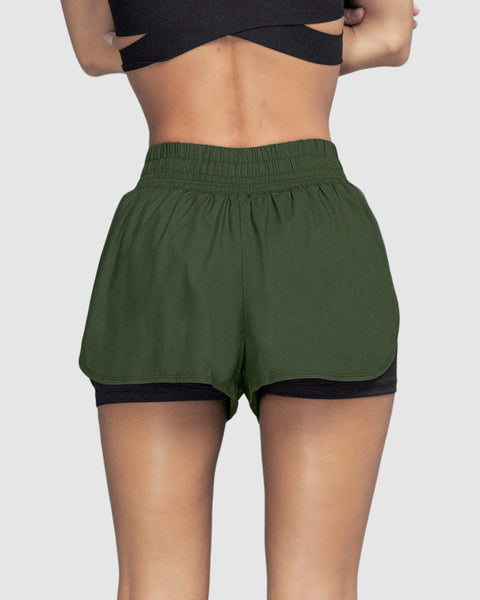 Short deportivo con short ajustado interno#color_684-verde