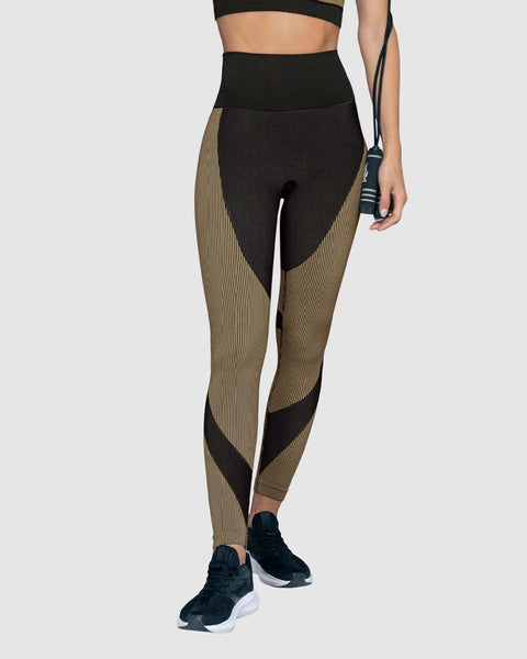 Legging deportivo sin costuras tiro alto#color_b15-taupe-negro