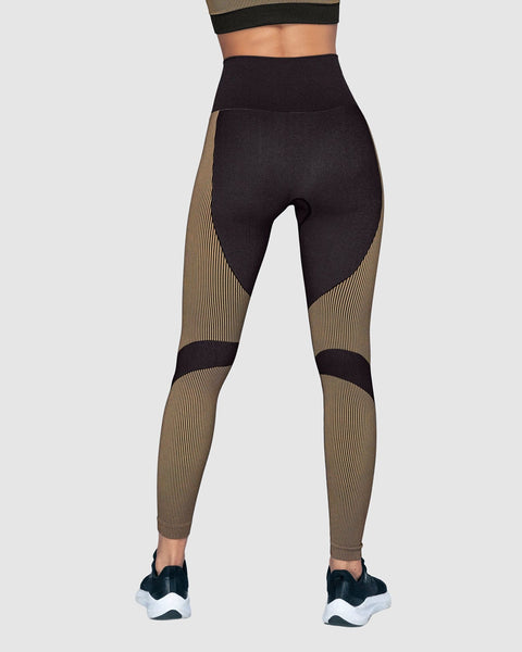 Legging deportivo sin costuras tiro alto#color_b15-taupe-negro