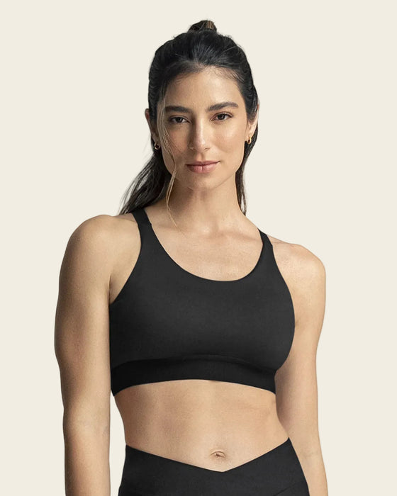 Sostén deportivo graduable en espalda#color_700-negro