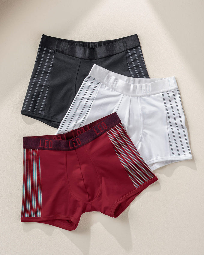 Pack x 3 bóxers cortos con tecnología de ajuste perfecto#color_s01-blanco-rojo-oscuro-negro