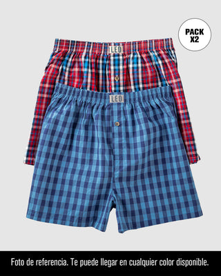 Pack x 2 bóxers sueltos en algodón, te puede llegar en cualquier estampado disponible#color_995-surtido-cuadros