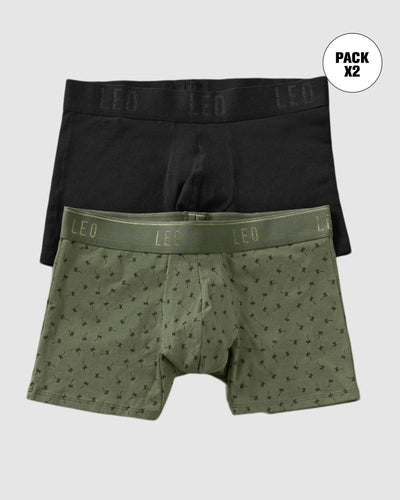 Pack x2 bóxers cortos en algodón elástico#color_s60-negro-verde-palmeras