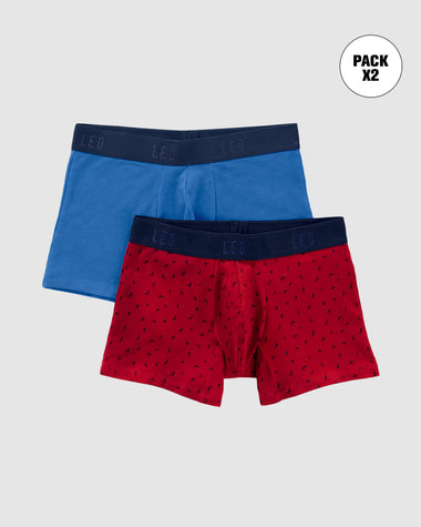 Pack x2 bóxers cortos en algodón elástico#color_s68-azul-rojo-estampado