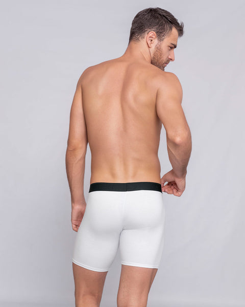Pack x2 bóxers largos ajustado con algodón#color_s62-blanco-negro