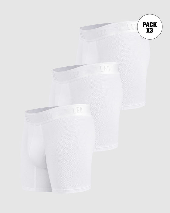 Paquete x3 bóxers medio diseño ergonómico ultrafresco y cómodo en microfibra#color_000-blanco