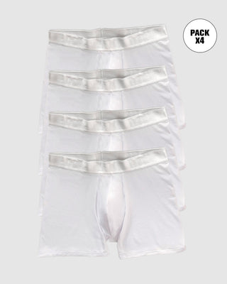 Paquete x4 bóxers medio diseño ergonómico ultrafresco y cómodo en microfibra#color_000-blanco