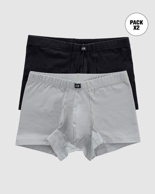 Pack x 2 bóxers cortos en algodón#color_s02-gris-claro-negro