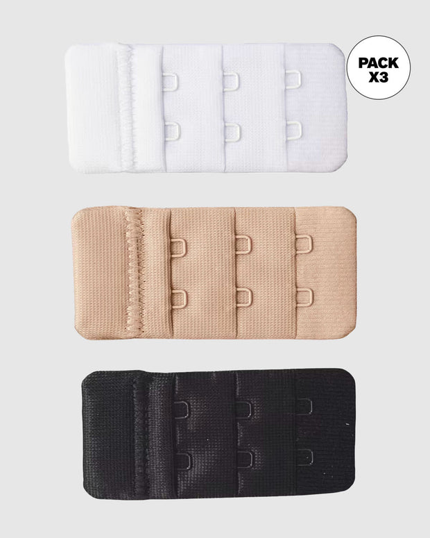 Paquete por 3 broches extensores para sosténes#color_999-blanco-negro-cafe