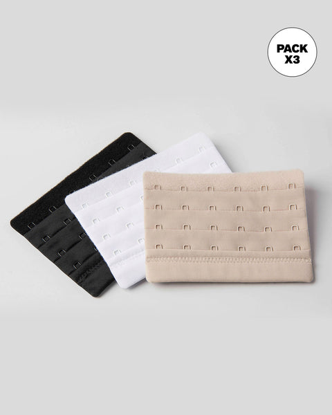 Extensor x 3 Abrochaduras para sostén#color_s01-blanco-negro-cafe-claro