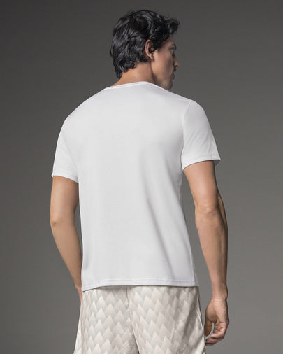 Camiseta deportiva masculina semiajustada de secado rápido#color_000-blanco
