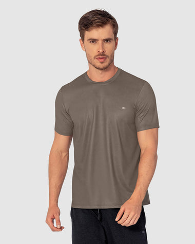 Camiseta deportiva masculina semiajustada de secado rápido#color_868-cafe