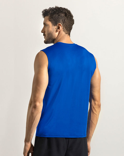 Camiseta manga sisa deportiva y de secado rápido para hombre#color_540-azul