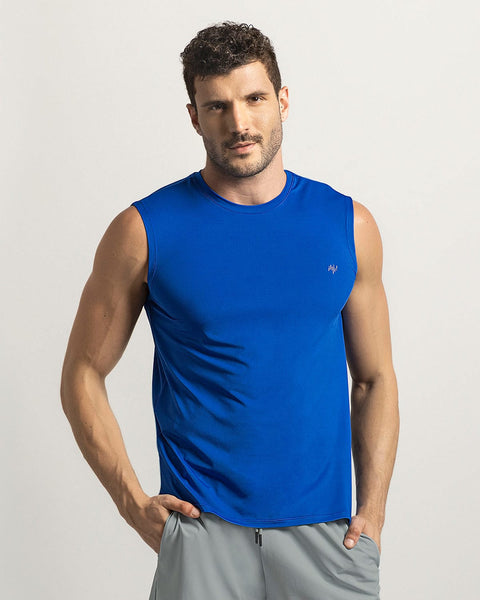 Camiseta manga sisa deportiva y de secado rápido para hombre#color_540-azul