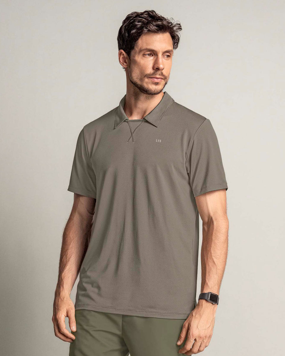 Camiseta deportiva transpirable con cuello tipo polo