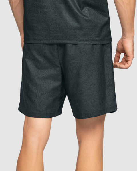 Short deportivo masculino con acabado antifluidos y bolsillos funcionales#color_071-estampado-gris