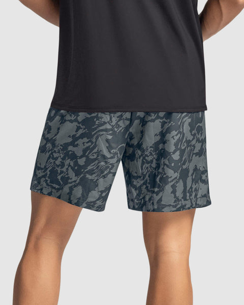 Short deportivo masculino con acabado antifluidos y bolsillos funcionales#color_a61-estampado-gris