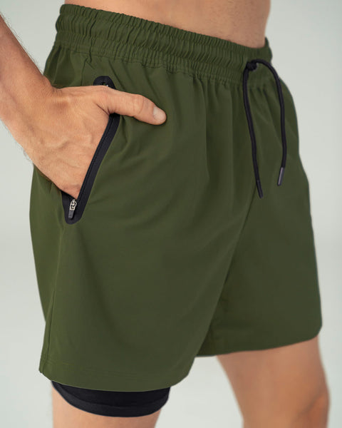 Short deportivo con bolsillo lateral con bóxer interno#color_604-verde