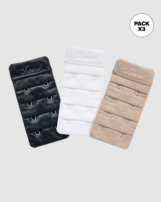 Pack x 3 extensores anchos de sostén#color_999-blanco-negro-cafe