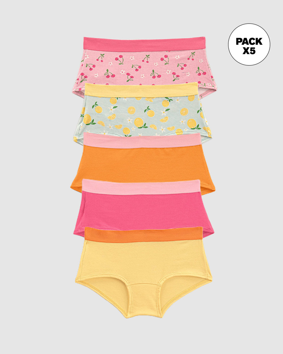 Pack x 5 calzones tipo pantaleta para niña