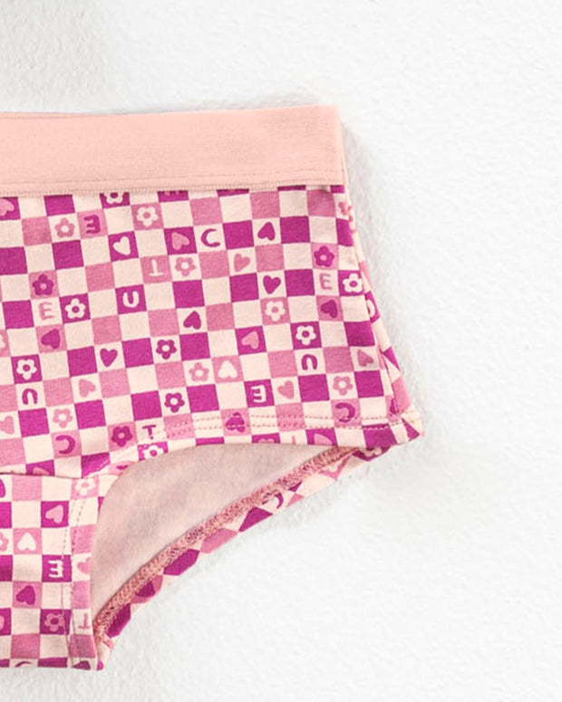 Paquete x5 Calzones tipo Pantaleta en Algodón Suave#color_s26-cuadros-rayas-rosado-azul-blanco