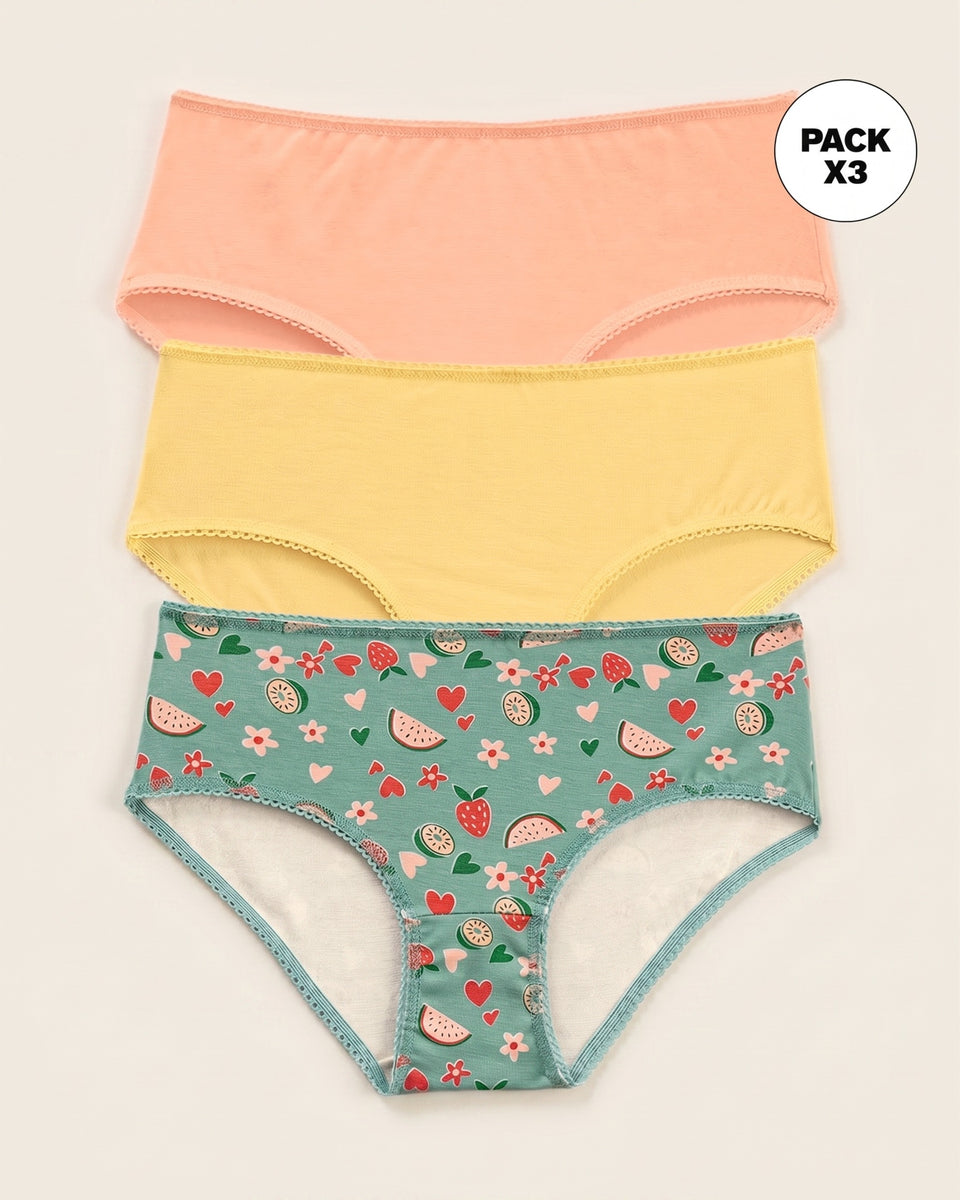 Pack x3 calzón clásico para niña