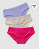 Pack x3 calzones estilo pantaleta en algodón#color_s55-rosado-claro-estampado-fucsia-lila
