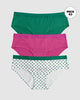 Pack x3 calzones estilo pantaleta en algodón#color_s64-bolas-verdes-verde-fucsia