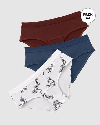 Pack x 3 calzones estilo hípster en algodón#color_s79-estampado-azul-vino