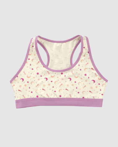 Top con espalda deportiva elaborado en algodón para niña#color_b24-marfil-estampado-lunas