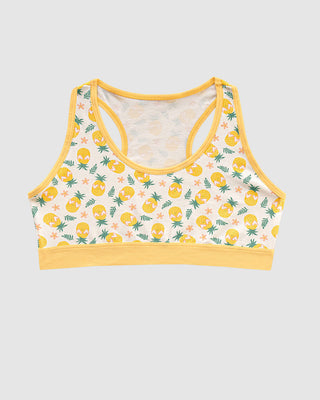 Top con espalda deportiva elaborado en algodón para niña#color_b77-marfil-estampado-pinas