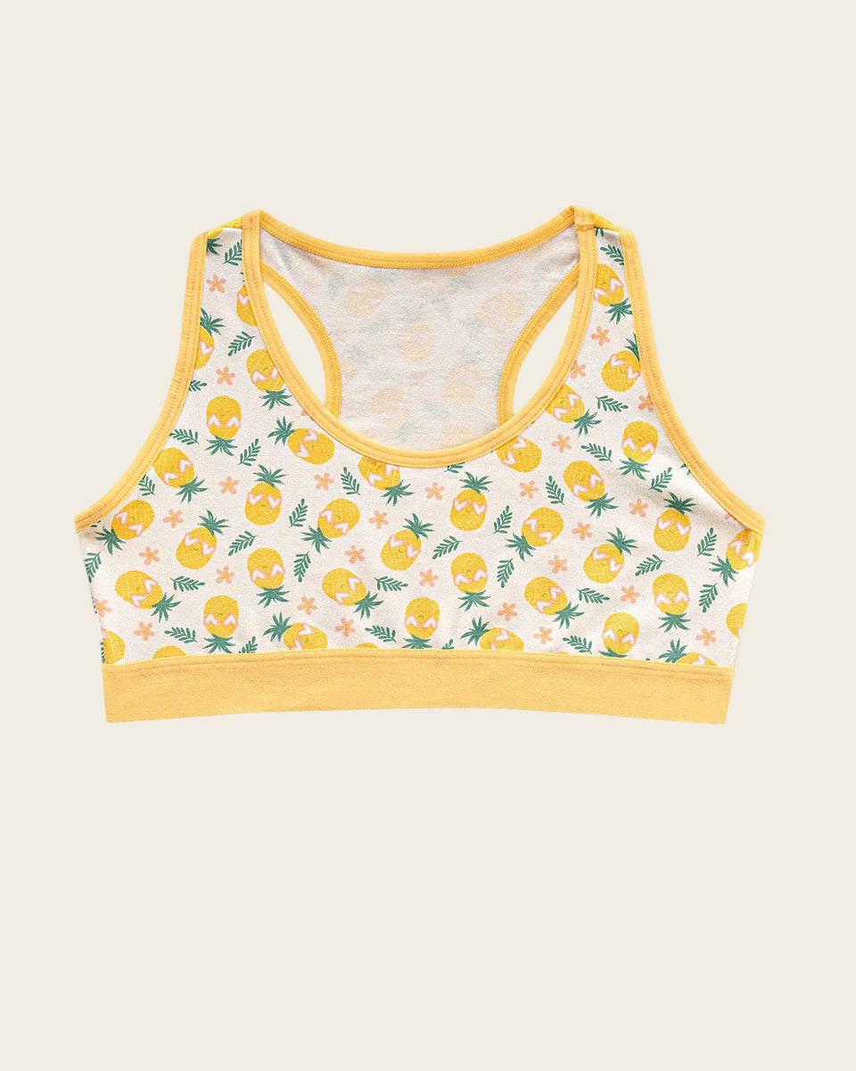 Top con espalda deportiva elaborado en algodón para niña