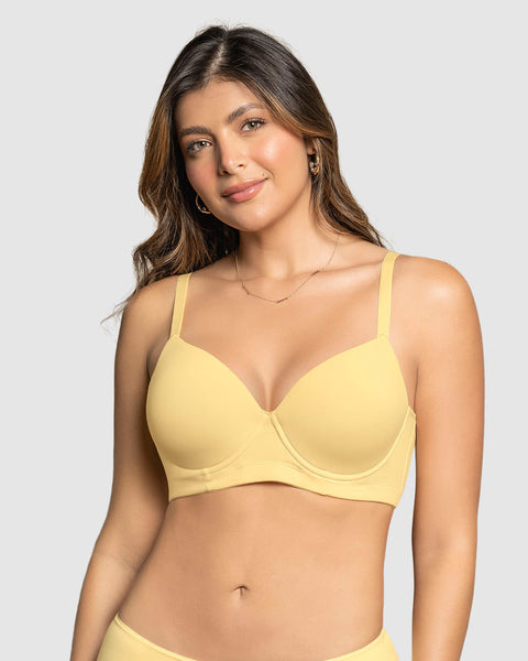 Sostén de realce suave y buen cubrimiento en espalda#color_b58-amarillo