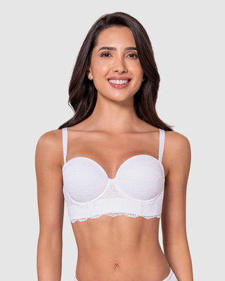 Brasier balconet de encaje con realce incorporado#color_000-blanco