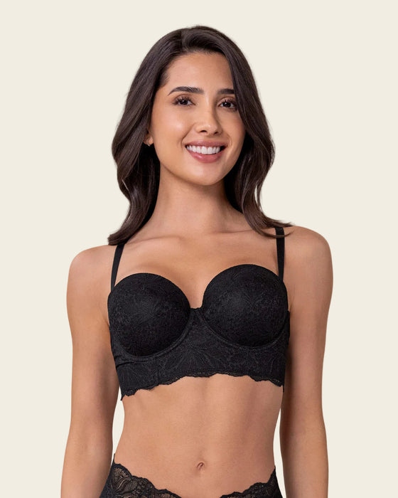 Brasier balconet de encaje con realce incorporado#color_700-negro