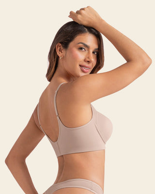Sostén triangular con cubrimiento de sisa y espalda#color_802-cafe-claro
