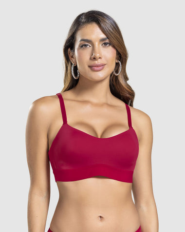 Sostén tipo top ultraliviano con copas internas fijas#color_323-rojo