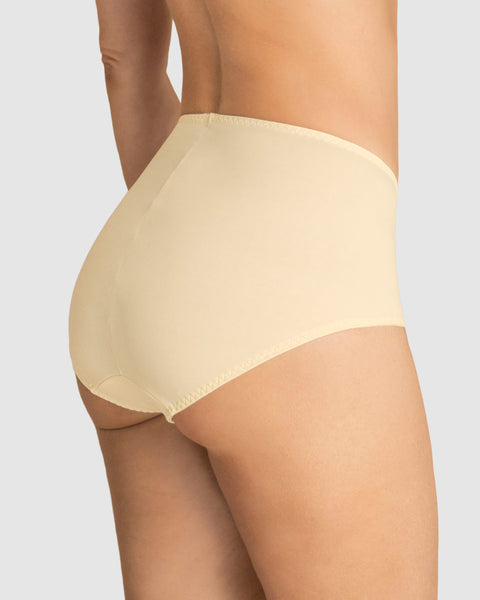 Calzón clásico de control suave con toques de encaje en abdomen#color_111-vainilla