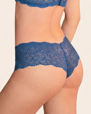 Calzón estilo hípster en encaje sexy con refuerzo en algodón#color_599-azul