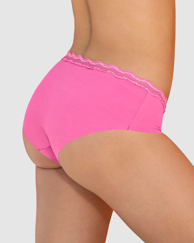 Calzón hípster con encaje en cintura tiro medio#color_389-rosado