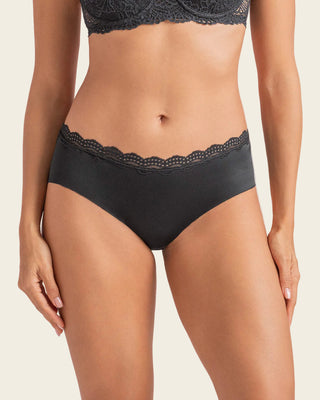 Panty hipster con encaje en cintura tiro medio#color_700-negro
