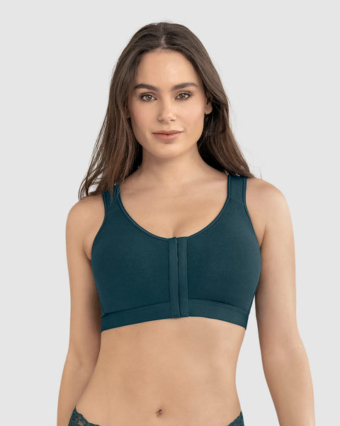 Sostén tipo top multiusos ultracómodo en algodón All in One Bra#color_650-verde-oscuro