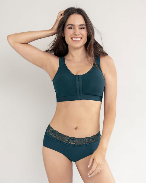 Sostén tipo top multiusos ultracómodo en algodón All in One Bra#color_650-verde-oscuro