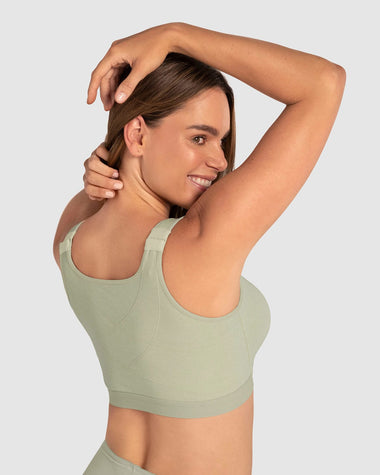 Sostén tipo top multiusos ultracómodo en algodón All in One Bra#color_697-verde-claro